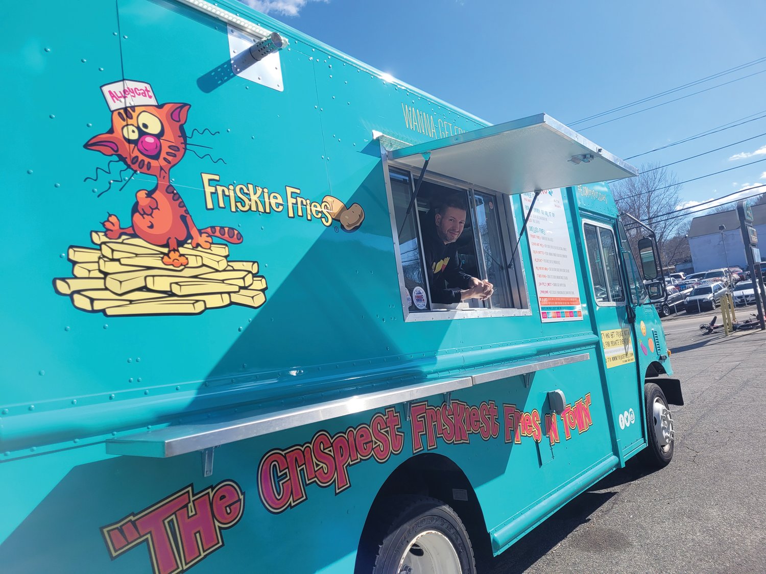 FRISKIE FOOD TRUCK: Rob Parrish works as food truck manager for Friskie Fries, a venture that began as a small fleet of food trucks and blossomed into a brick-and-mortar business with locations in Providence and Johnston. He welcomes the opportunity to bring Friskie Fries to more Johnston customers, via food truck.